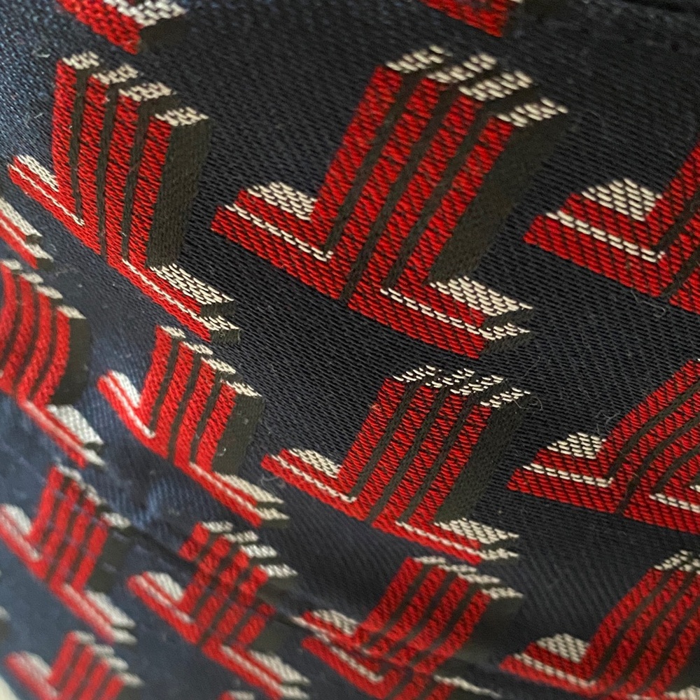 Lanvin Navy and Crimson Patterned Hat - Picture 5 of 6